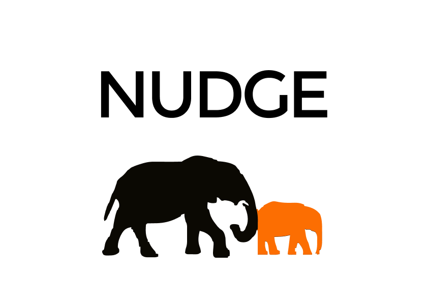 Book cover of "Nudge" by Richard Thaler and Cass Sunstein. 