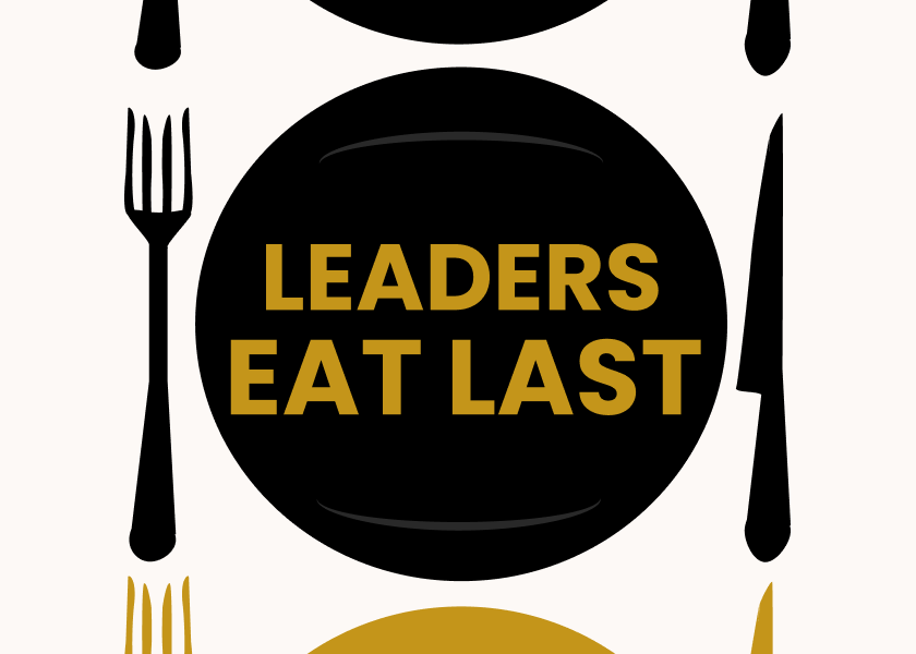 Book cover of "Leaders Eat Last" by Simon Sinek.