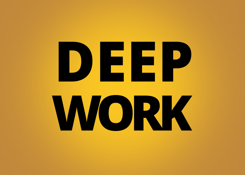 Book cover of "Deep Work" by Cal Newport.